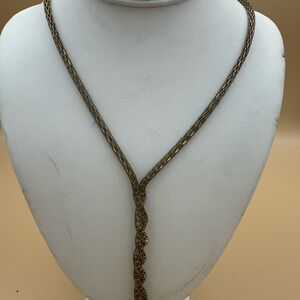Elegant Gold-Tone Braided Lariat Necklace  76